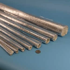 aluminized heat reflecting split sleeve with adhesive closure