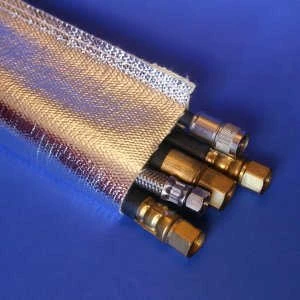 aluminum foil coated heat reflecting fiberglass sewn sleeve