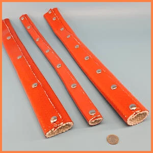 Firesleeve with metal snaps Firesleeve with stainless steel metal snap closure
