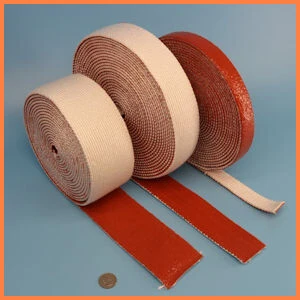 Firesleeve tape silicone rubber 1 side coated knitted tape wire cable hose protection