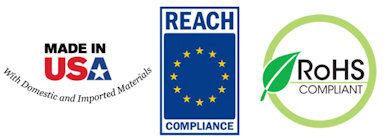 reach rohs made in usa logos